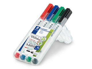 Набор маркеров для белых и стеклянных досок Staedtler Lumocolor, 4 цвета