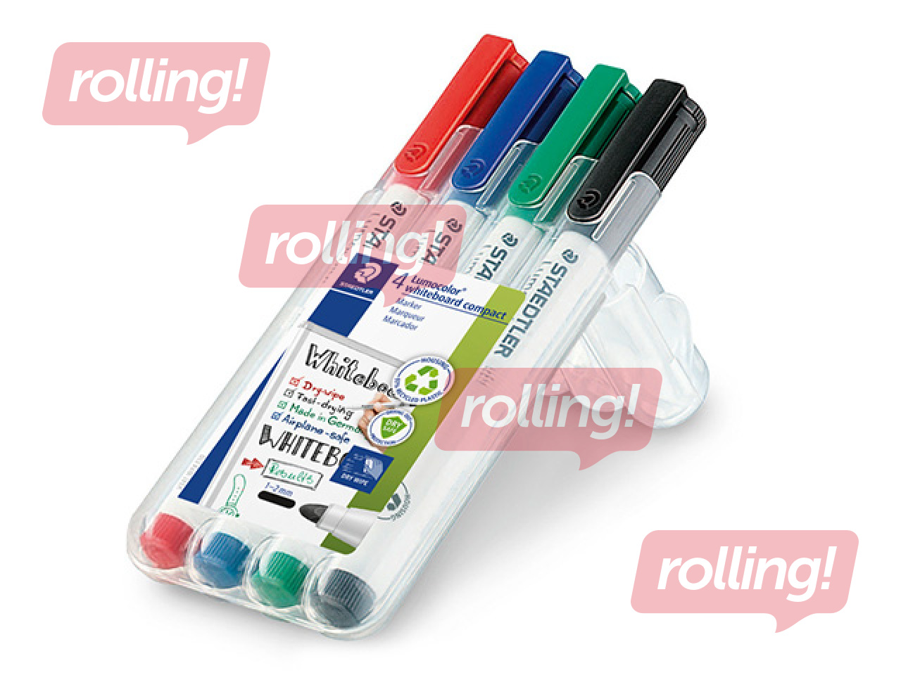 Набор маркеров для белых и стеклянных досок Staedtler Lumocolor, 4 цвета