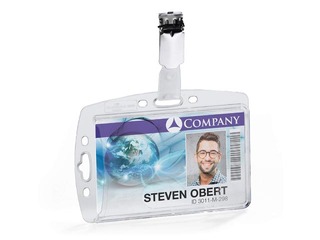 Держатель для идентификационной карты Durable, с клипсой, 54x85мм