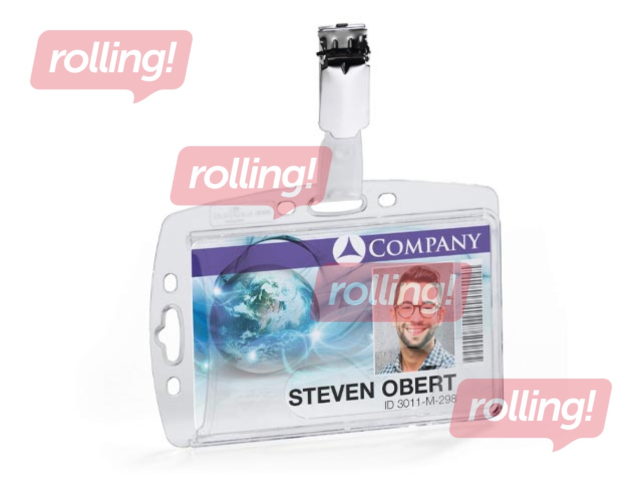 Identifikācijas kartes turētājs Durable, ar klipsi, 54x85mm