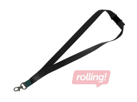 Identifikācijas kartes lente ar drošības sprādzi, melna, 45 cm