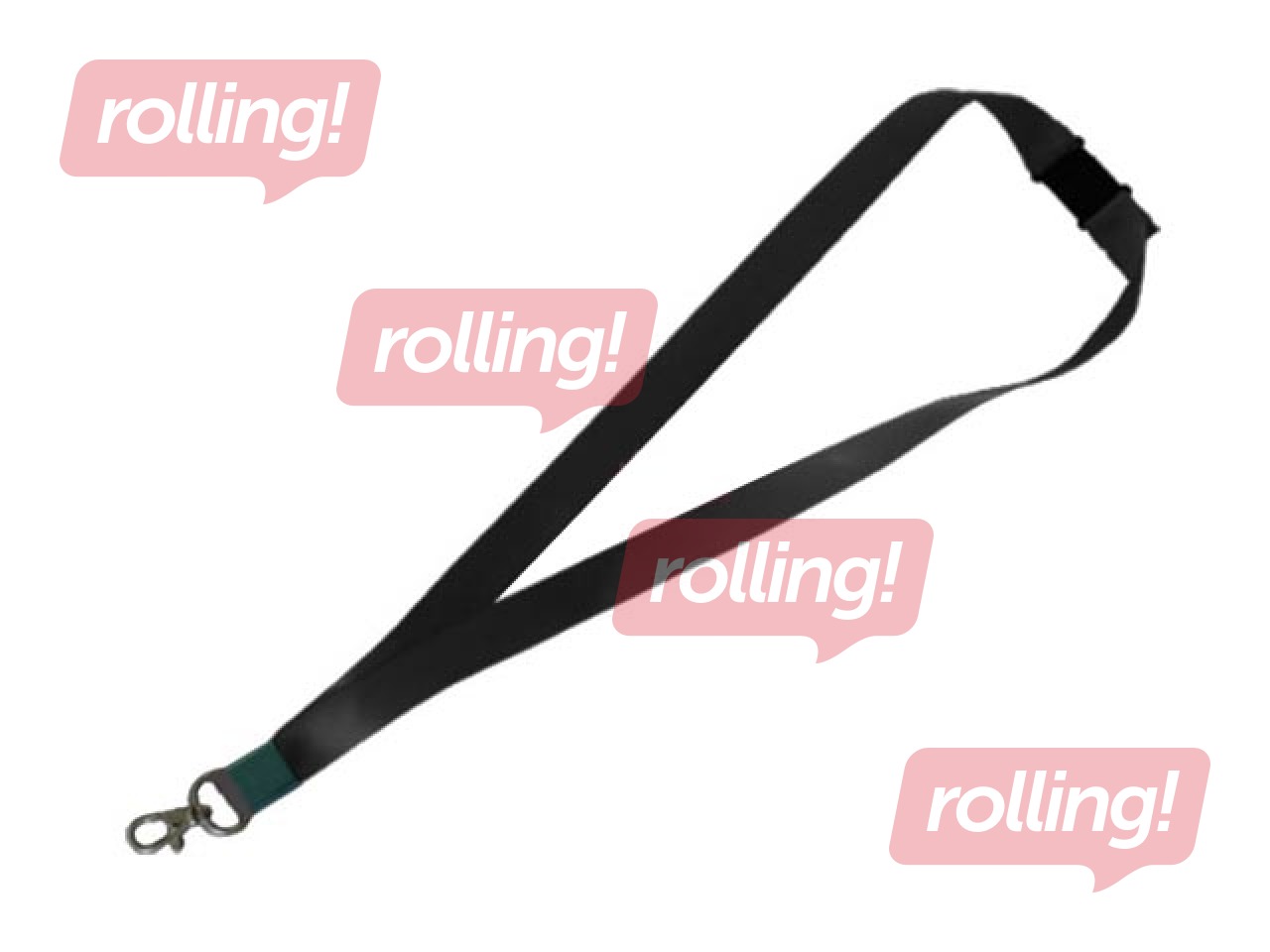 Identifikācijas kartes lente ar drošības sprādzi, melna, 45 cm