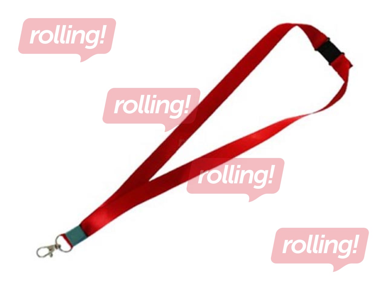 Identifikācijas kartes lente FORPUS ar drošības sprādzi, sarkana, 45 cm