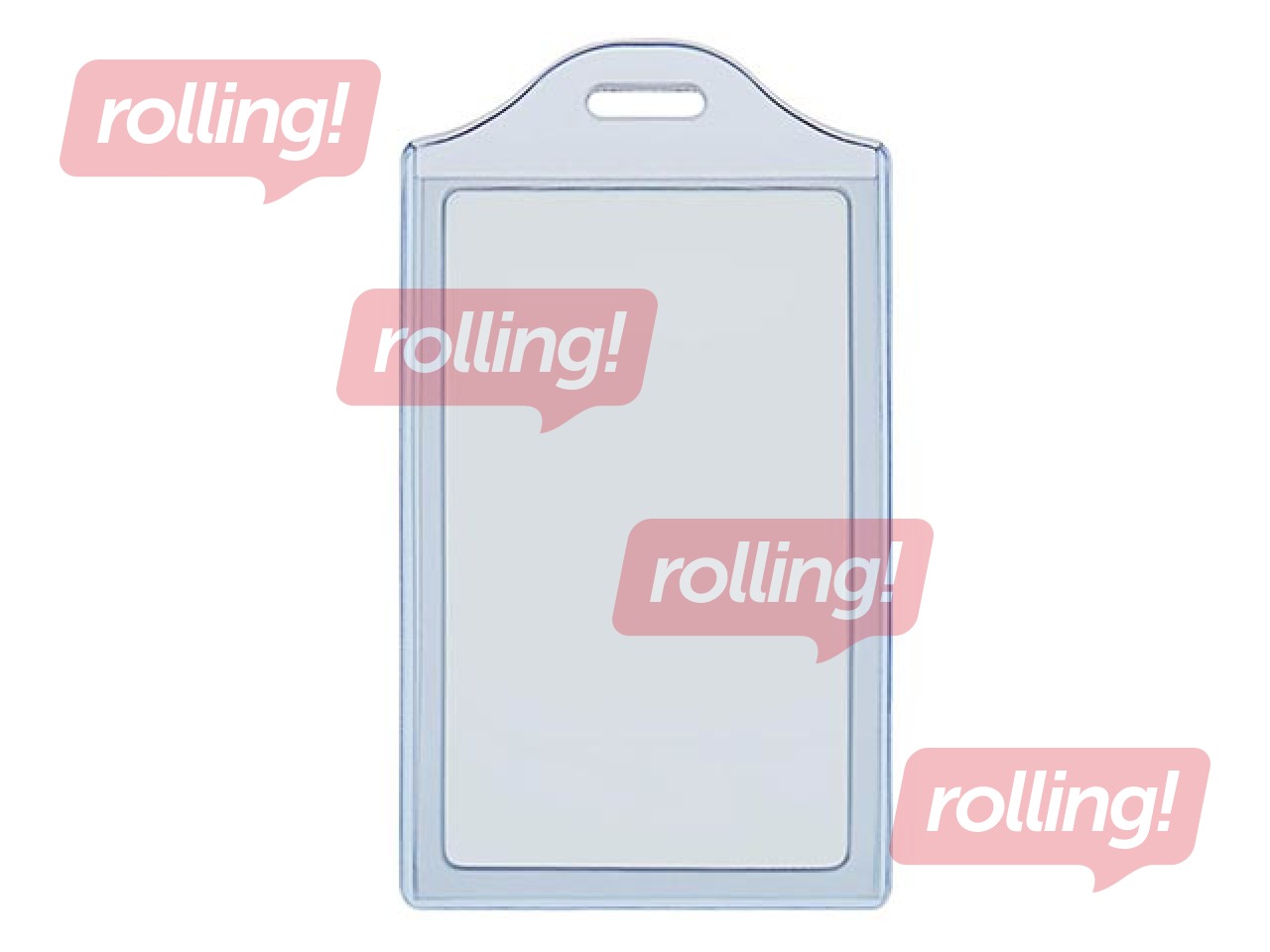 Identifikācijas kartes turētājs divām ID kartēm, caurspīdīgi zils, vertikāls