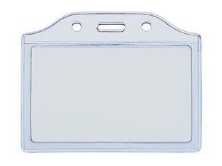 Dual identification card holder, PVC, blue shade, horizontal
