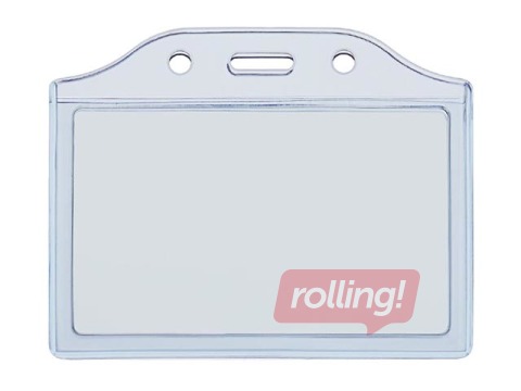 Identifikācijas kartes turētājs priekš ID kartēm, caurspīdīgi zils, horizontāls