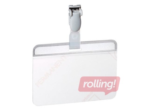 Identifikācijas karte, pašlīmējoša ar klipsi Durable, 54 x 90 mm, 25 gab