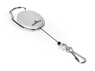 Badge reel with metal clip Durable, grey