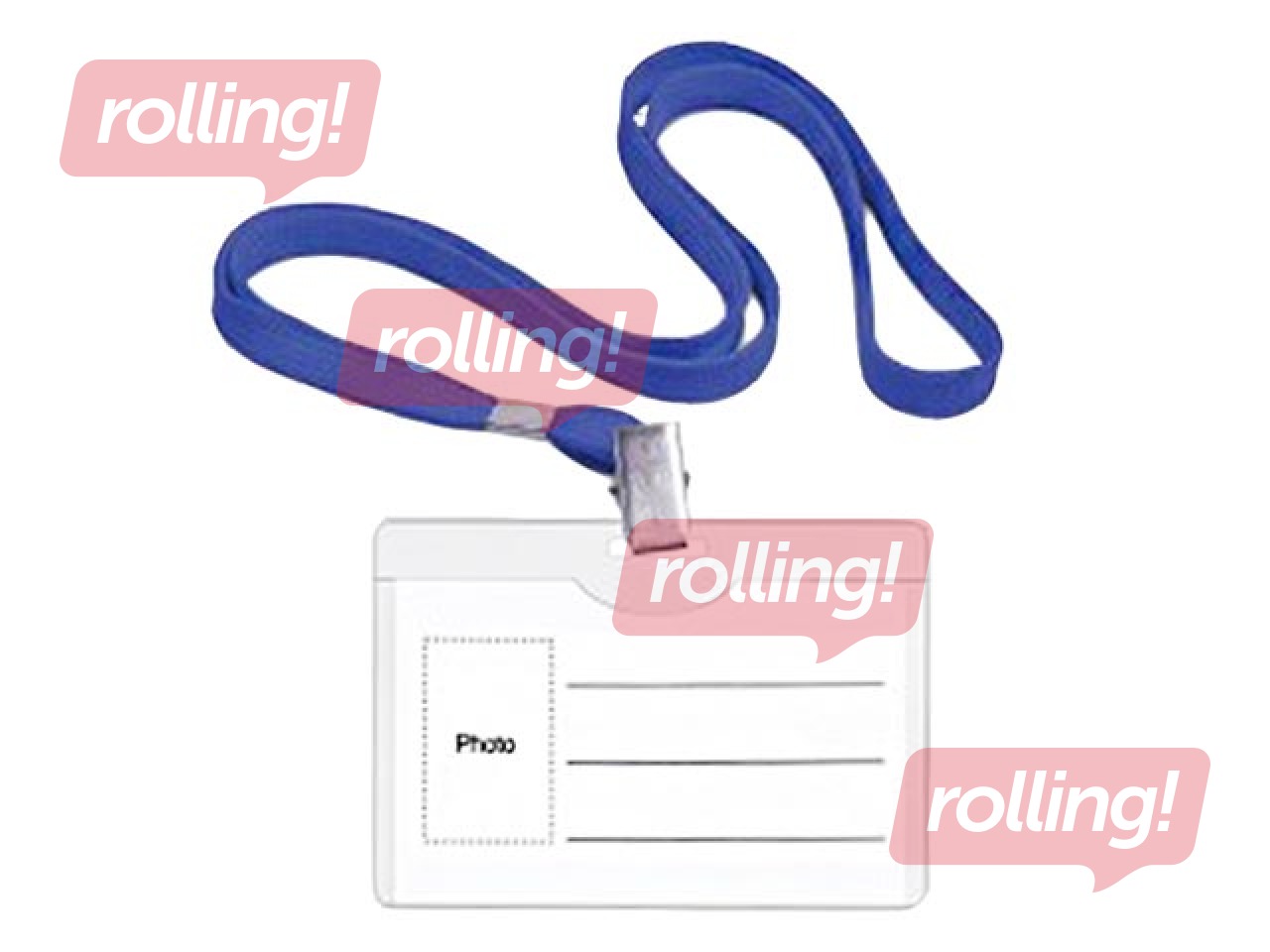 ID card with blue textile ribbon Forpus 54x90 mm