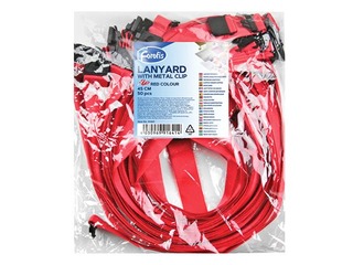 Identifikācijas kartes lente ar drošības sprādzi Forofis, sarkana, 45 cm