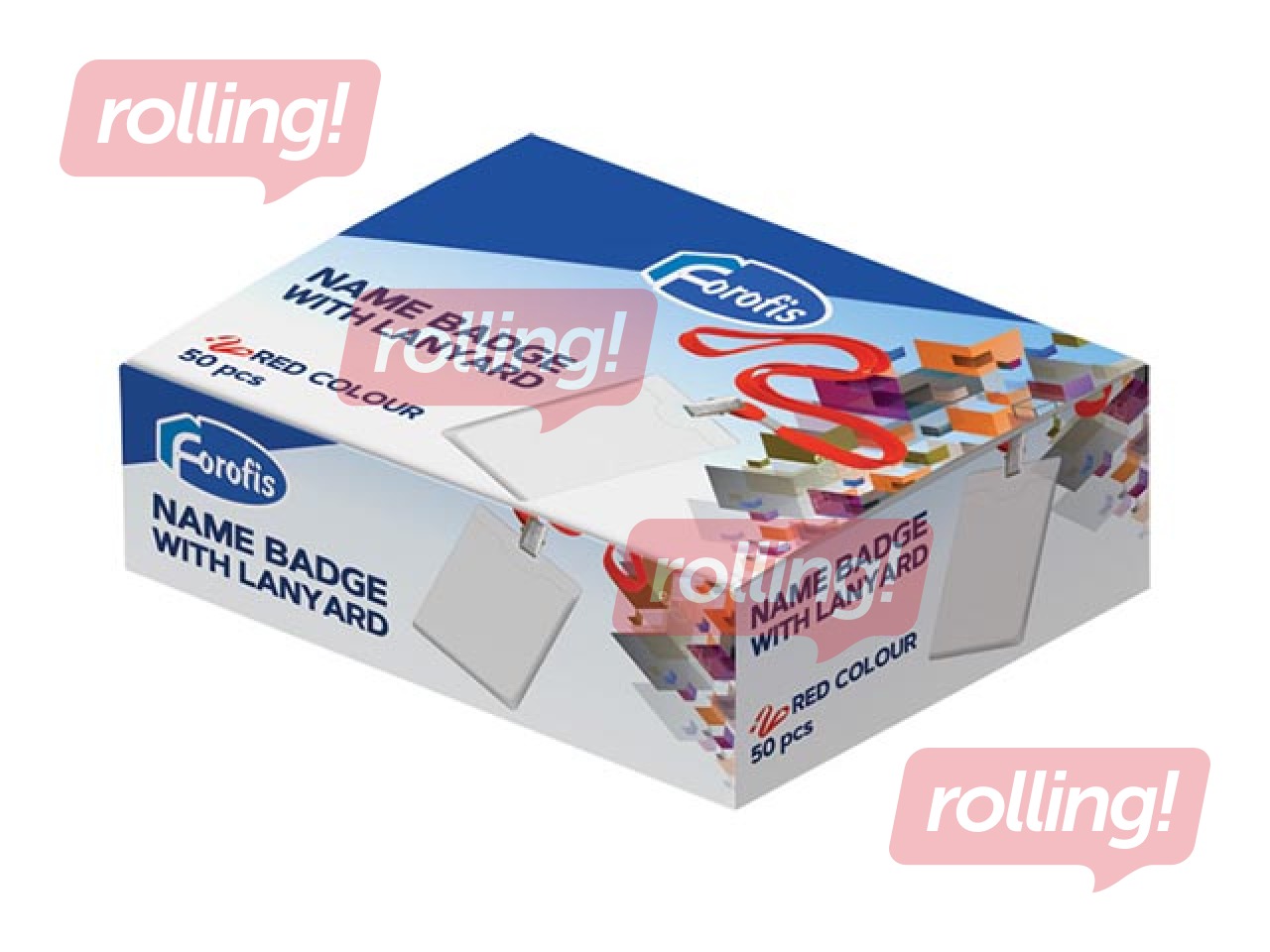 Identifikācijas kartes lenta ar drošības sprādzi Forofis, zila, 45 cm