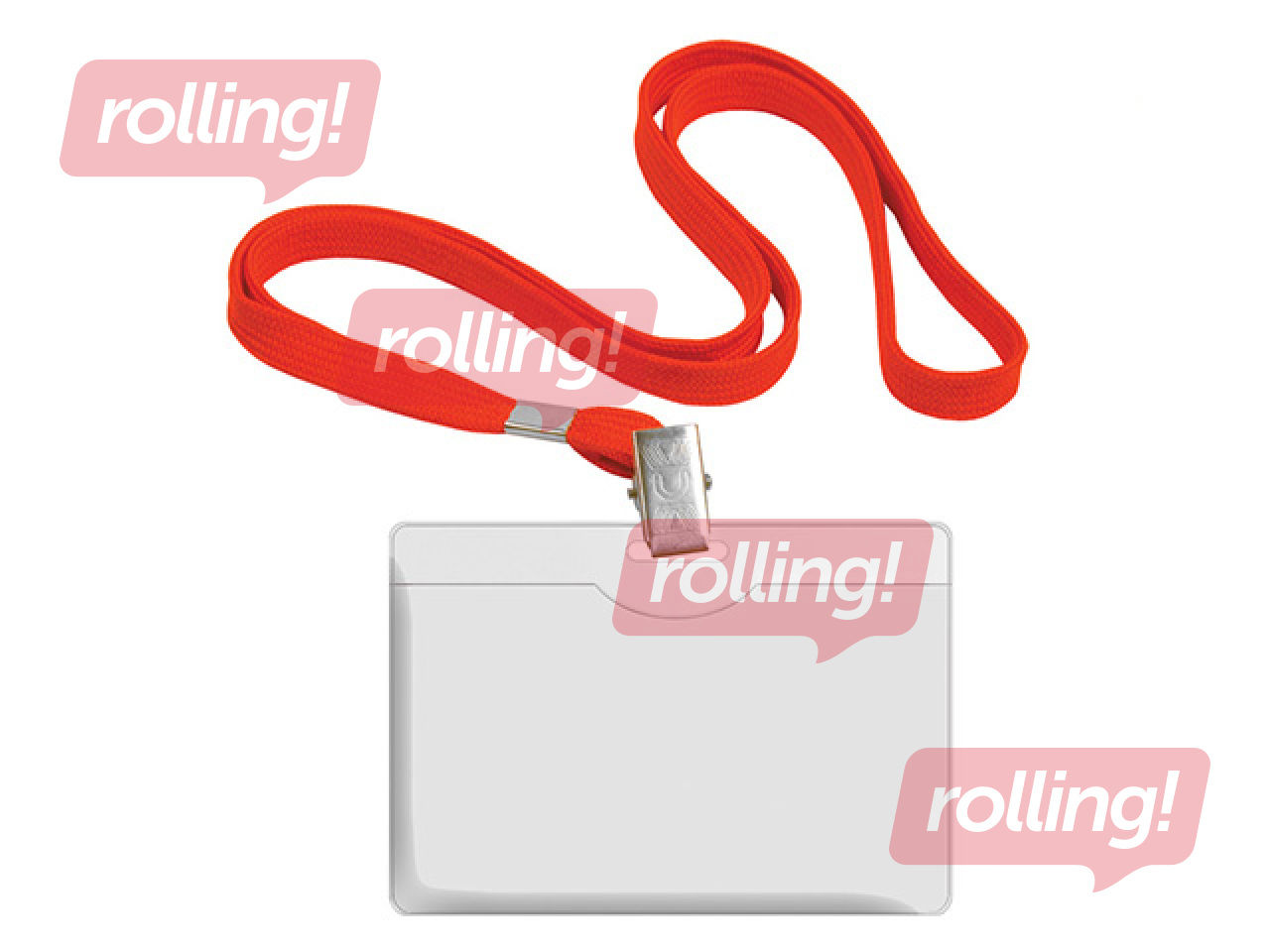 Держатель для индентификационной карты с красной  лентой Argo, 58x90 мм