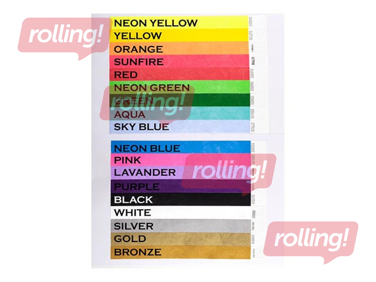 Paper wristbands Tyvek 100 pcs, yellow