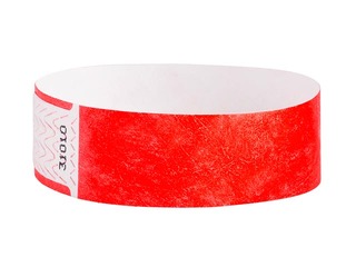 Paper wristbands Tyvek 100 pcs, red
