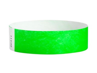 Paper wristbands Tyvek 100 pcs, neon green