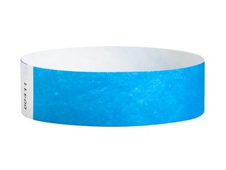 Paper wristbands Tyvek 100 pcs, neon blue