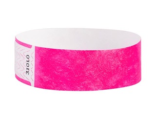 Paper wristbands Tyvek 100 pcs, pink