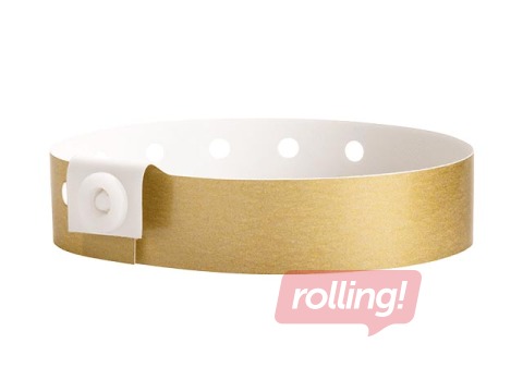 Plastic wristbands 100 pcs, gold