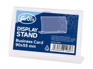 Table card holder, L-shaped, transparent, 90x55mm