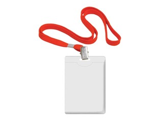 Идентификационная карта с красной лентой Forofis, вертикальная, 90x58мм