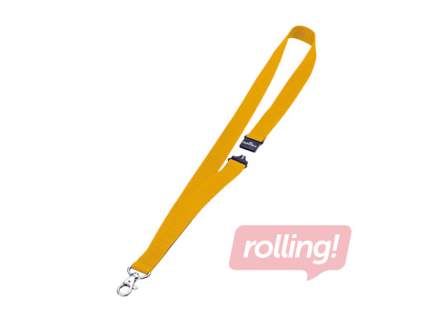 Identifikācijas kartes lenta, Durable, ar drošības sprādzi, dzeltena, 44x2cm