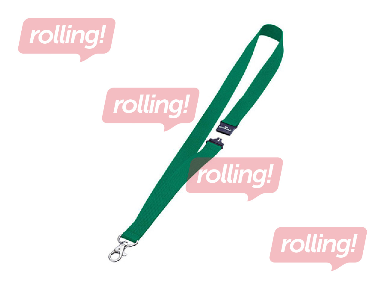 Identifikācijas kartes lenta, Durable, ar drošības sprādzi, zaļa, 44x2cm