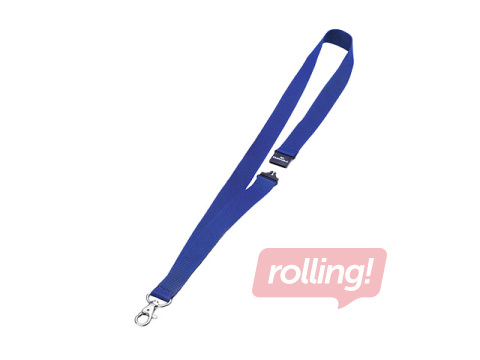 Identifikācijas kartes lenta, Durable, ar drošības sprādzi, zila, 44x2cm