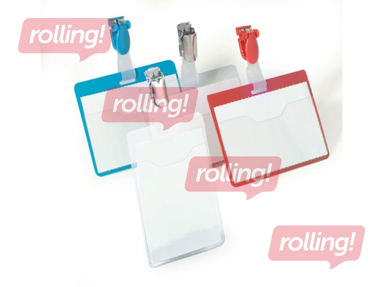 Name badge with clip Durable, vertical, 60x90mm