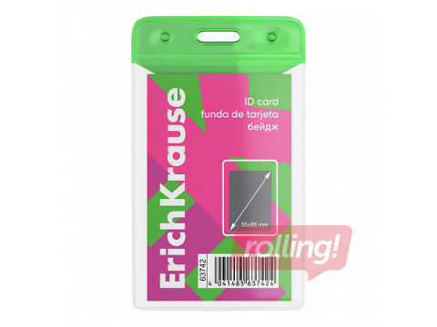 Identifikācijas karte ErichKrause, neon zaļa, vertikāla, 55x85mm
