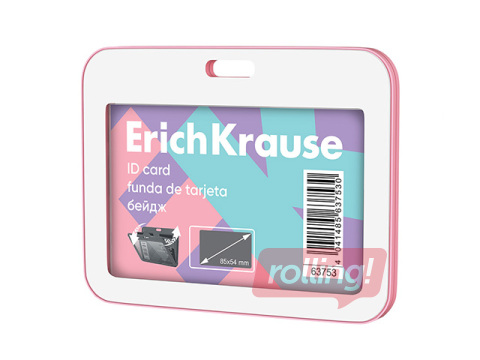 Идентификационная карта ErichKrause, пастельно-розовая, 85x54мм