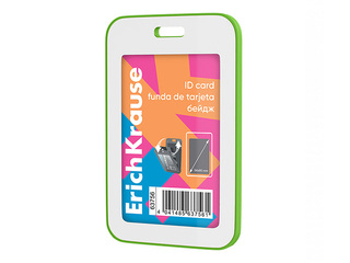 ID card holder ErichKrause, vertical, neon green, 54x85mm