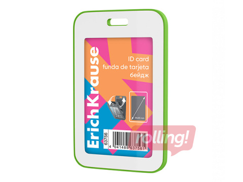 Identifikācijas karte ErichKrause, vertikāla, neon zaļa, 54x85mm