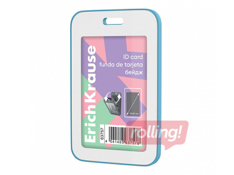 ID card holder ErichKrause, vertical, pastel blue, 54x85mm