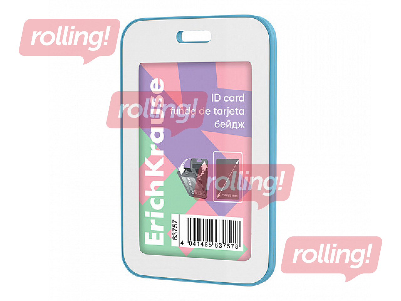 ID card holder ErichKrause, vertical, pastel blue, 54x85mm