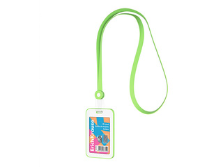 Identifikācijas karte ErichKrause ar silikona lentu, vertikāla, neon zaļa, 54x85mm