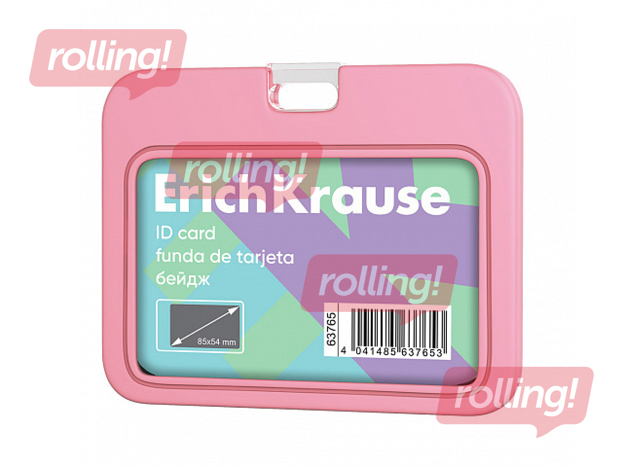 Identifikācijas karte ErichKrause, silikona, pasteļ rozā, 85x54mm