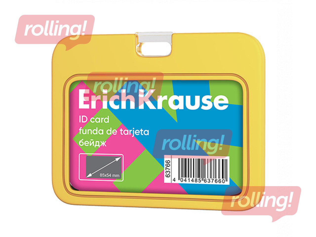 Identifikācijas karte ErichKrause, silikona, neon dzeltena, 85x54mm