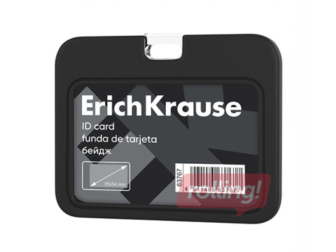 ID card holder ErichKrause, silicone, black, 85x54mm