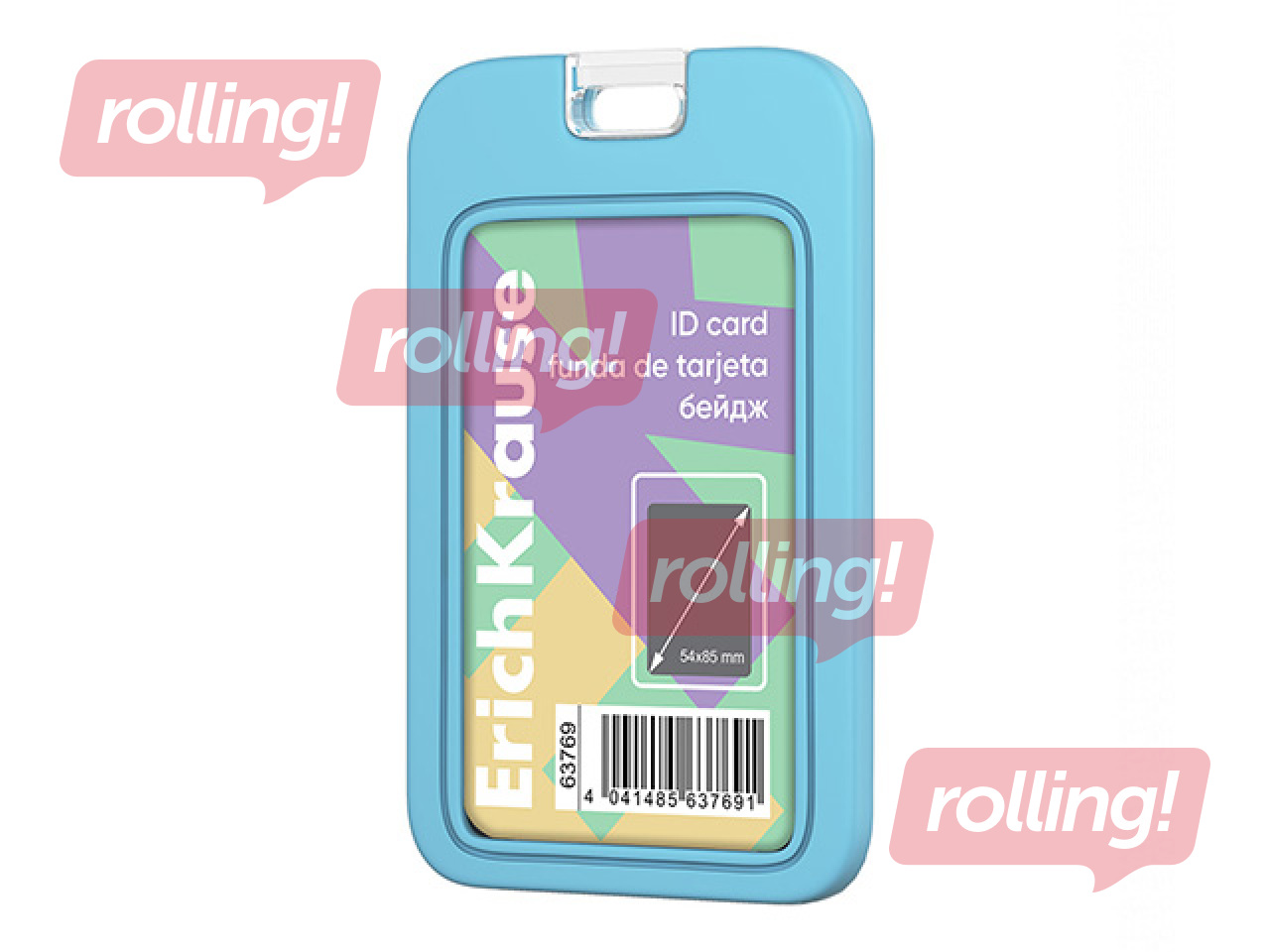 ID card holder ErichKrause, silicone, pastel blue, 54x85mm