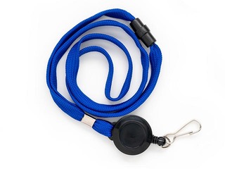 Лента с держателем для персональных карточек, синяя, 10 штук.