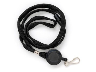 Kaelapael kaardihoidjaga, must, 10 tk