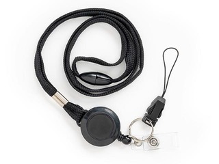 Kaelapael kaardihoidjaga, must, 10 tk