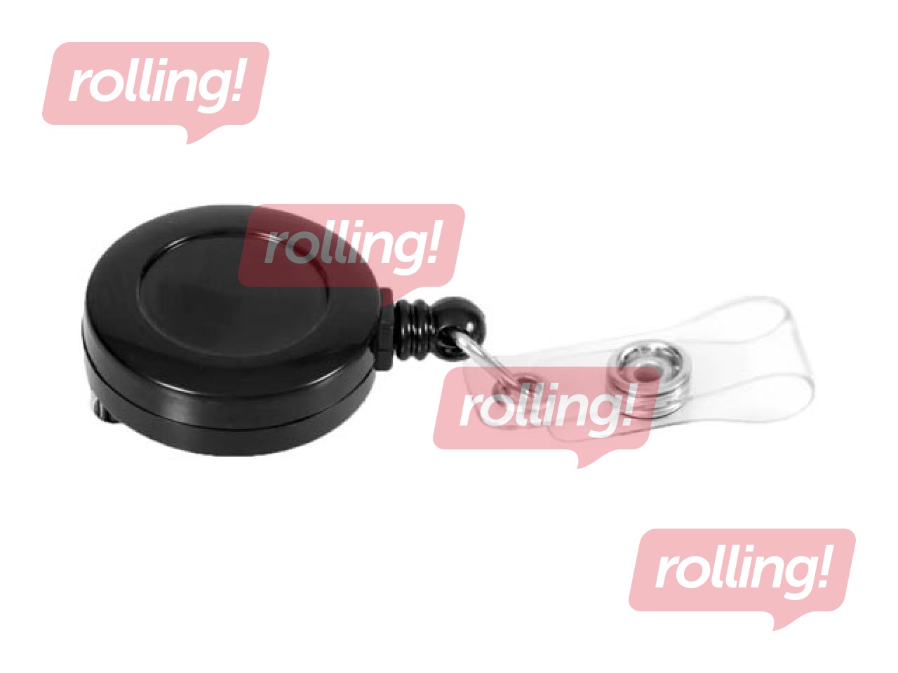 Identifikācijas kartes turētājs Europel ar izvelkamu auklu, melns, 10 gab