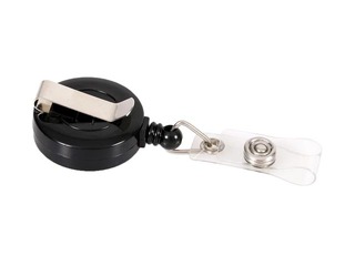 Identifikācijas kartes turētājs Europel ar izvelkamu auklu, melns, 10 gab