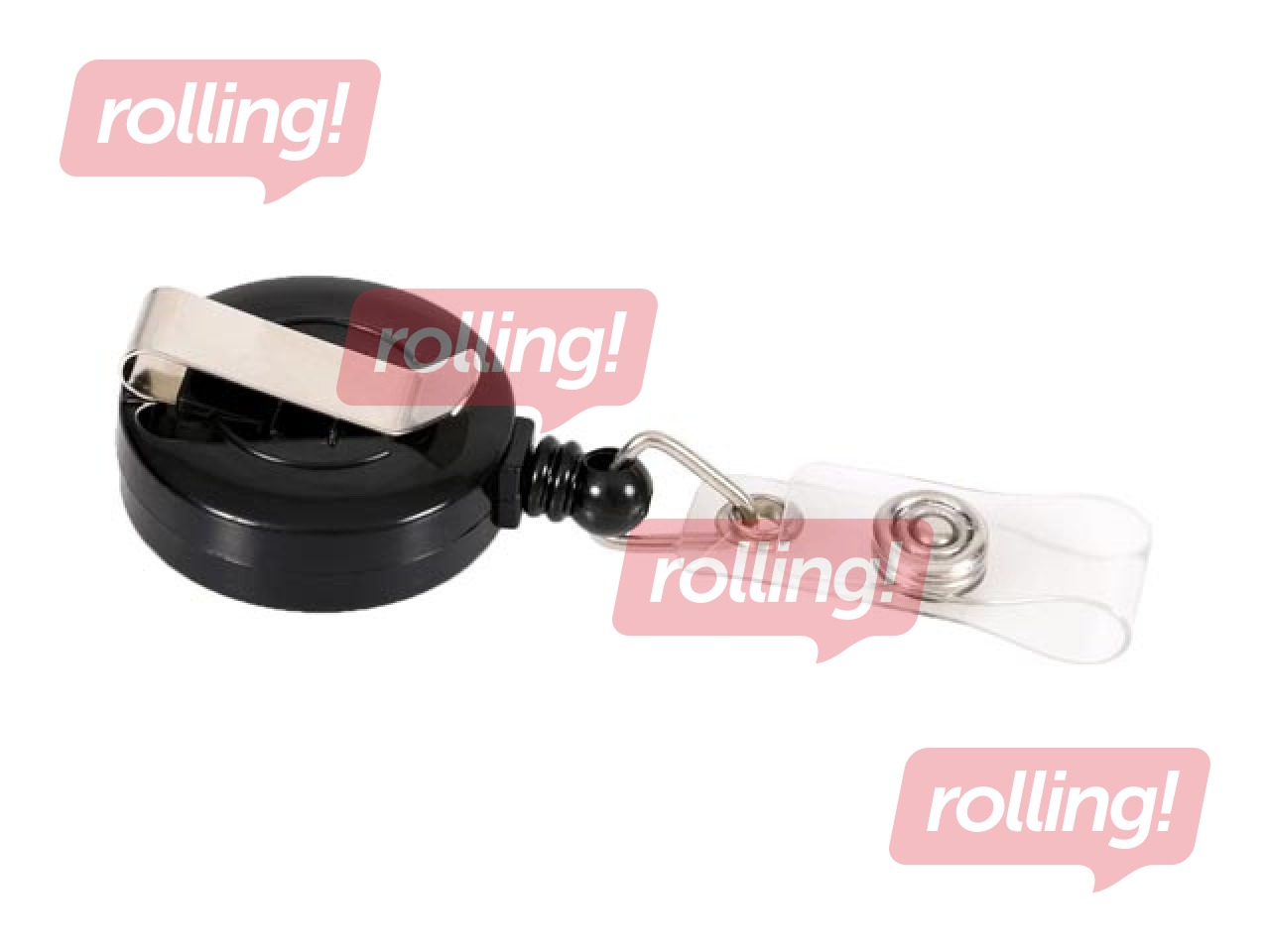 Identifikācijas kartes turētājs Europel ar izvelkamu auklu, melns, 10 gab