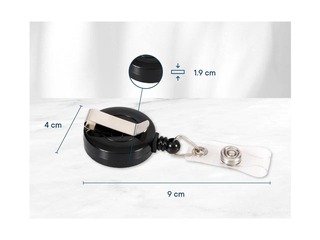 Identifikācijas kartes turētājs Europel ar izvelkamu auklu, melns, 10 gab