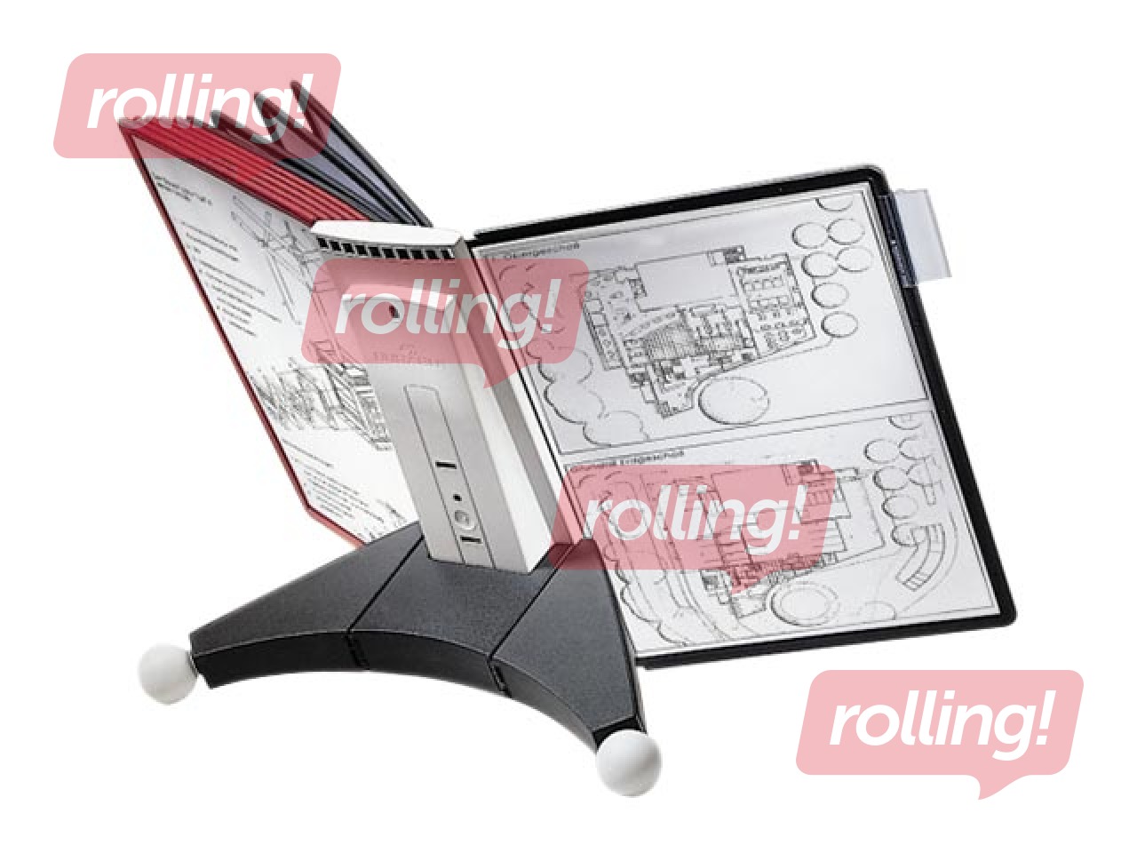 Galda displejs Durable Sherpa, 5 sarkanas un 5 melnas displeja kabatas 