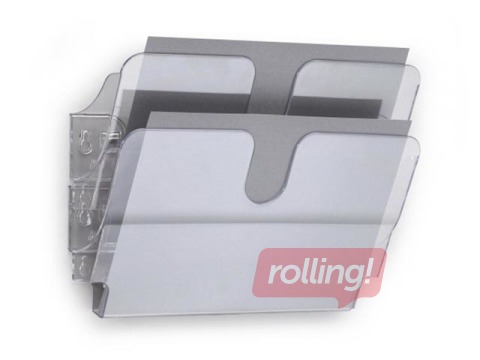 Держатель проспектов Durable Flexiplus 2, A4, прозрачный, горизонтальный