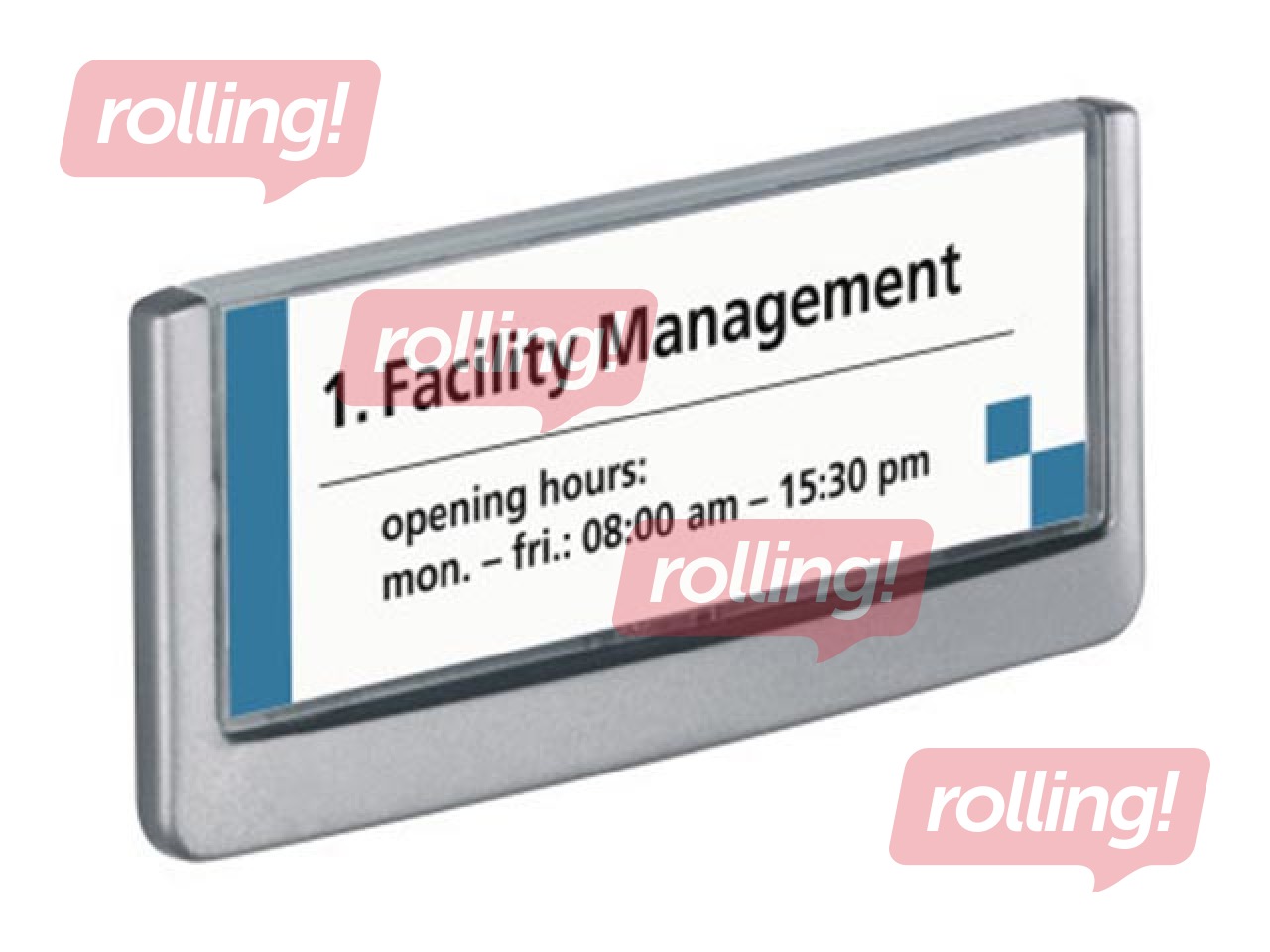 Informatīva plāksne Durable Click, sienas, 149X52.5 mm, pelēka