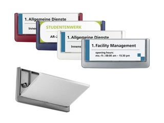 Informatīva plāksne Durable Click, sienas, 149X52.5 mm, pelēka